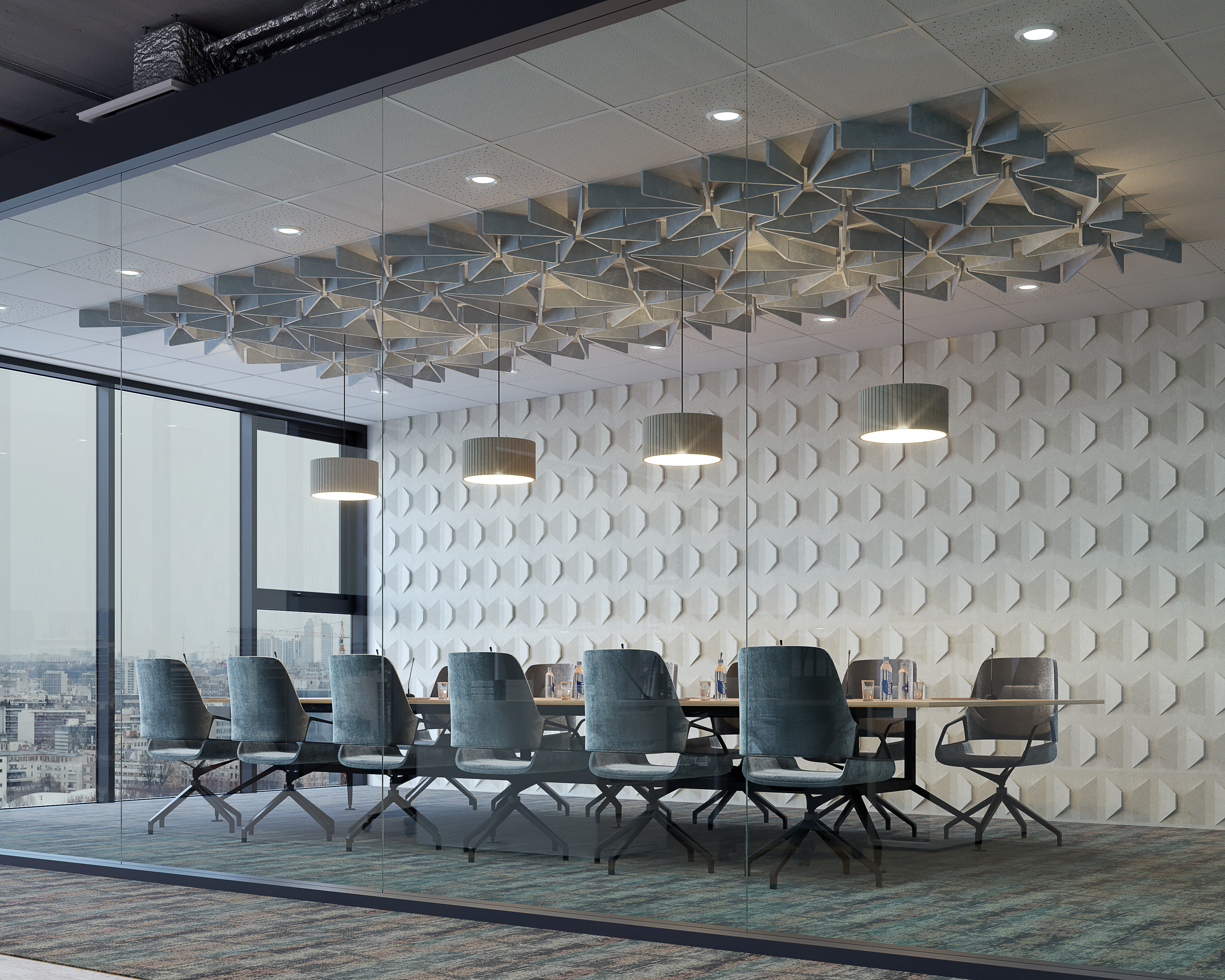 What part does noise reduction play in increasing office productivity?